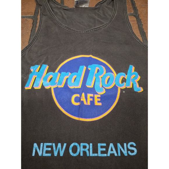 Hard Rock Cafe Shirt Tank Top Made In USA Faded Neon 1980s New Orleans Small - Picture 3 of 4